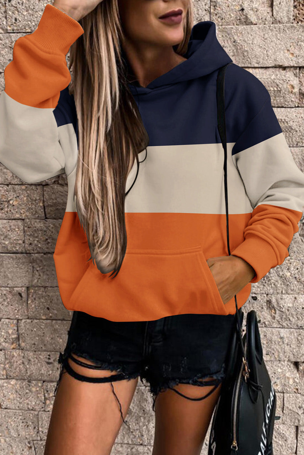 Navy blue and orange hoodie best sale