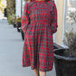 All I Want Hunter Red Plaid Check Woven Pocketed Dress