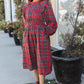 All I Want Hunter Red Plaid Check Woven Pocketed Dress