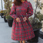 All I Want Hunter Red Plaid Check Woven Pocketed Dress