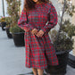 All I Want Hunter Red Plaid Check Woven Pocketed Dress