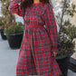 All I Want Hunter Red Plaid Check Woven Pocketed Dress