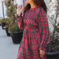 All I Want Hunter Red Plaid Check Woven Pocketed Dress