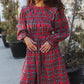 All I Want Hunter Red Plaid Check Woven Pocketed Dress