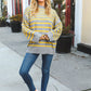 Love Found Sunflower Multistripe Ribbed Knit Sweater