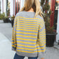 Love Found Sunflower Multistripe Ribbed Knit Sweater