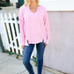 Eyes On You Pink Mineral Wash Rib Notch Neck Pocket Top