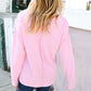 Eyes On You Pink Mineral Wash Rib Notch Neck Pocket Top