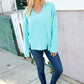 Eyes On You Seafoam Mineral Wash Rib Notch Neck Pocket Top