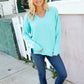 Eyes On You Seafoam Mineral Wash Rib Notch Neck Pocket Top