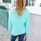 Eyes On You Seafoam Mineral Wash Rib Notch Neck Pocket Top