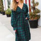 All I Want Hunter Green Plaid Elastic V Neck Tiered Maxi Dress