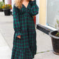 All I Want Hunter Green Plaid Elastic V Neck Tiered Maxi Dress