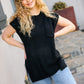 Best In Bold Black Dolman Ribbed Knit Sweater Top