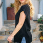 Best In Bold Black Dolman Ribbed Knit Sweater Top