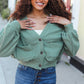 Weekend Ready Green Boyfriend Button Down Cropped Jacket