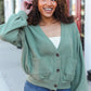 Weekend Ready Green Boyfriend Button Down Cropped Jacket