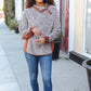 Beautiful You Brown Sherpa Quilted Snap Button Pullover