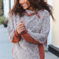 Beautiful You Brown Sherpa Quilted Snap Button Pullover