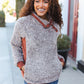 Beautiful You Brown Sherpa Quilted Snap Button Pullover