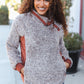 Beautiful You Brown Sherpa Quilted Snap Button Pullover