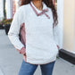 Beautiful You Ivory Sherpa Quilted Snap Button Pullover