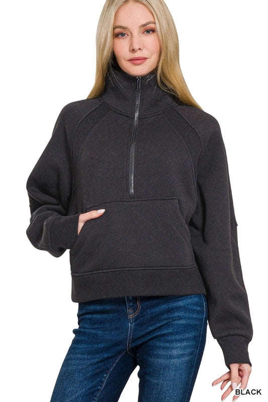 Quarter Zip Kangaroo Sweatshirt