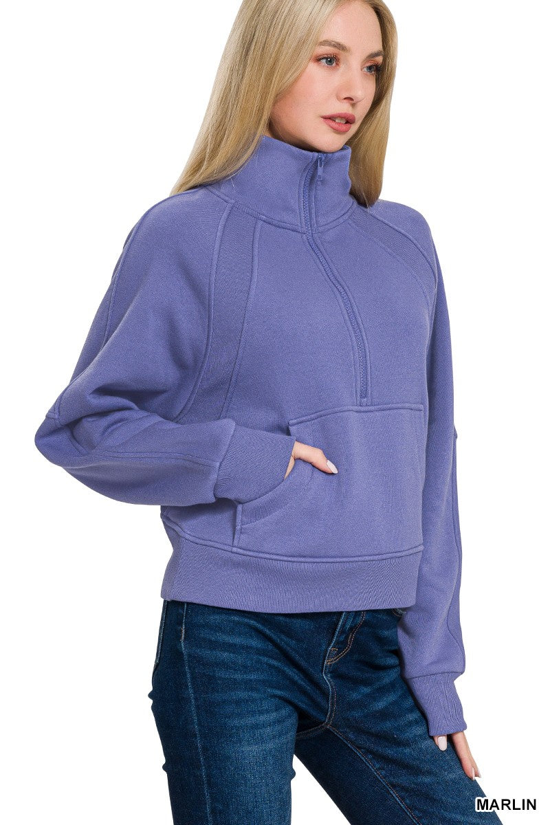 Quarter Zip Kangaroo Sweatshirt