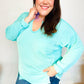 Eyes On You Seafoam Mineral Wash Rib Notch Neck Pocket Top