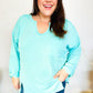 Eyes On You Seafoam Mineral Wash Rib Notch Neck Pocket Top