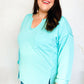 Eyes On You Seafoam Mineral Wash Rib Notch Neck Pocket Top